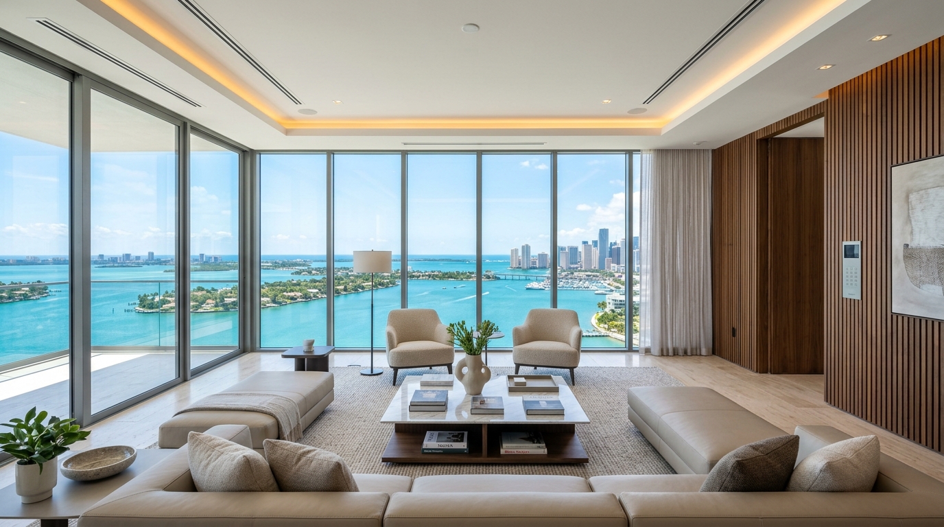 Luxury Miami Penthouse Smart Home Living Room